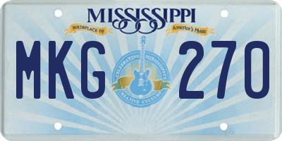 MS license plate MKG270