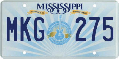 MS license plate MKG275