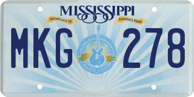 MS license plate MKG278