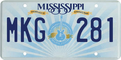 MS license plate MKG281