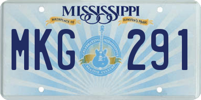 MS license plate MKG291