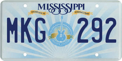 MS license plate MKG292