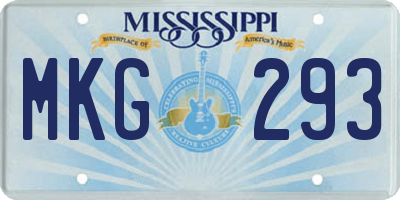 MS license plate MKG293