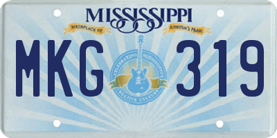 MS license plate MKG319