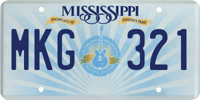 MS license plate MKG321