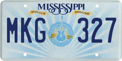 MS license plate MKG327