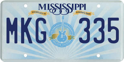 MS license plate MKG335