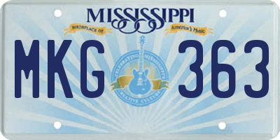 MS license plate MKG363