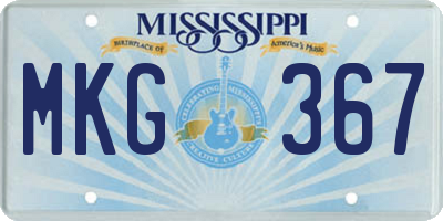 MS license plate MKG367