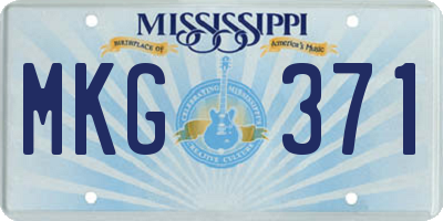MS license plate MKG371