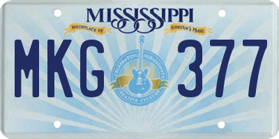 MS license plate MKG377