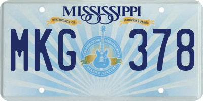 MS license plate MKG378