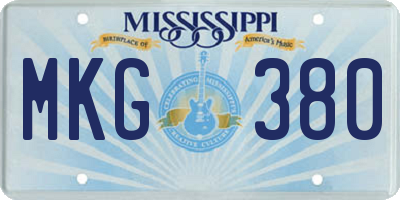 MS license plate MKG380