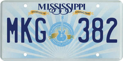 MS license plate MKG382