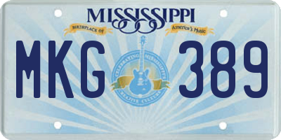 MS license plate MKG389