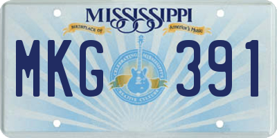 MS license plate MKG391