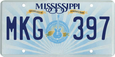 MS license plate MKG397