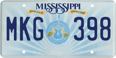 MS license plate MKG398