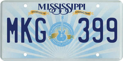 MS license plate MKG399