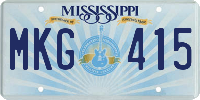 MS license plate MKG415