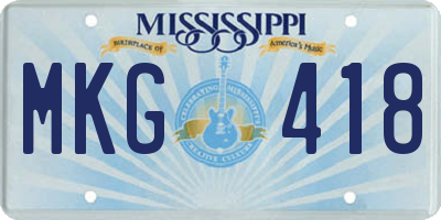 MS license plate MKG418