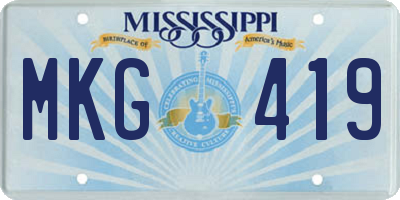 MS license plate MKG419