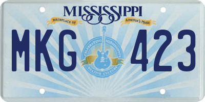 MS license plate MKG423
