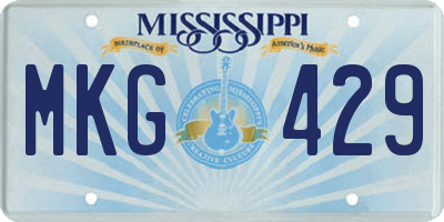 MS license plate MKG429
