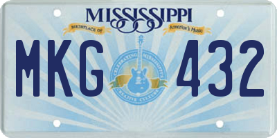 MS license plate MKG432
