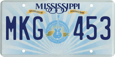 MS license plate MKG453