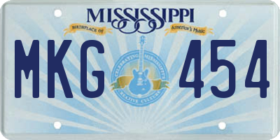 MS license plate MKG454