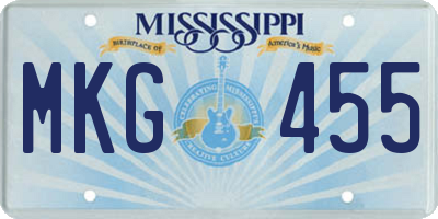 MS license plate MKG455