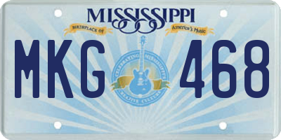 MS license plate MKG468