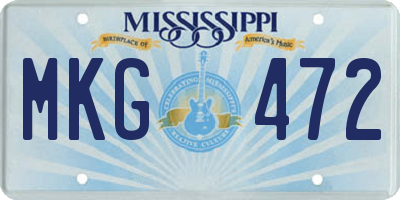 MS license plate MKG472