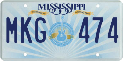 MS license plate MKG474