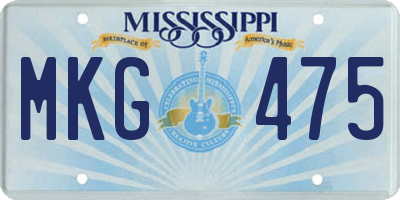 MS license plate MKG475