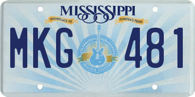 MS license plate MKG481