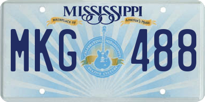 MS license plate MKG488