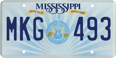MS license plate MKG493