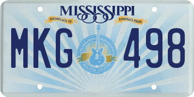 MS license plate MKG498