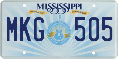 MS license plate MKG505