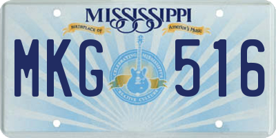 MS license plate MKG516