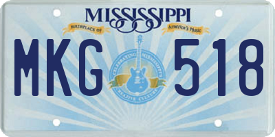 MS license plate MKG518