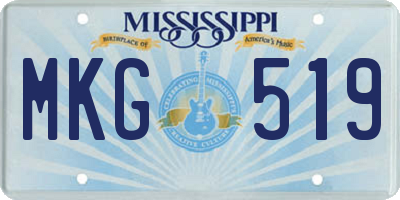 MS license plate MKG519