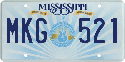 MS license plate MKG521