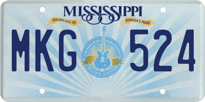 MS license plate MKG524