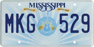 MS license plate MKG529