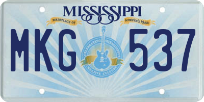 MS license plate MKG537