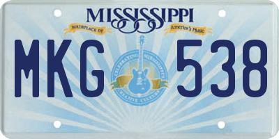 MS license plate MKG538