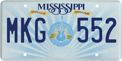 MS license plate MKG552